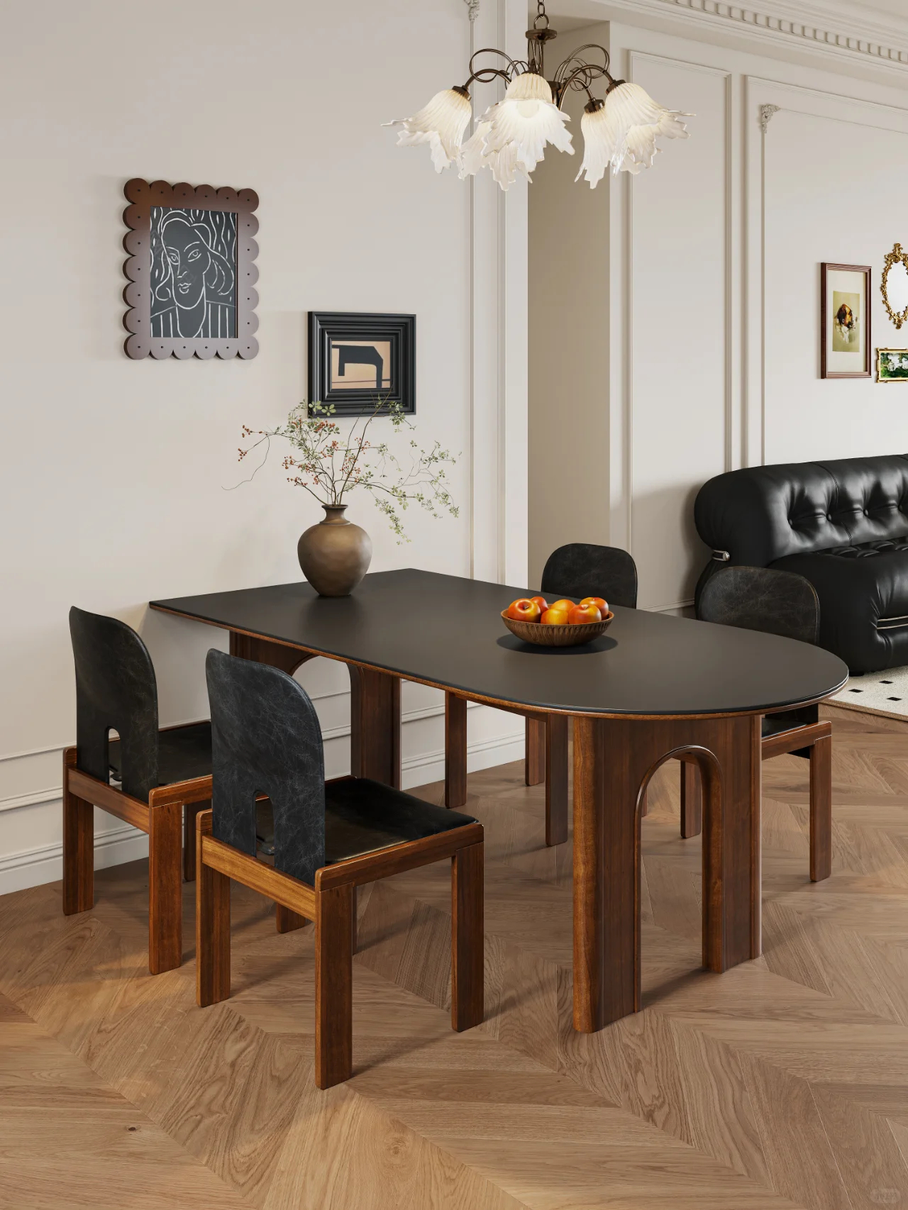 Ash wood solid wood dining table
