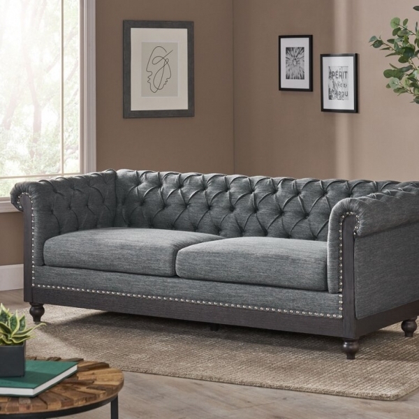Pausch 78.75&rdquo; Rolled Arm Chesterfield Sofa