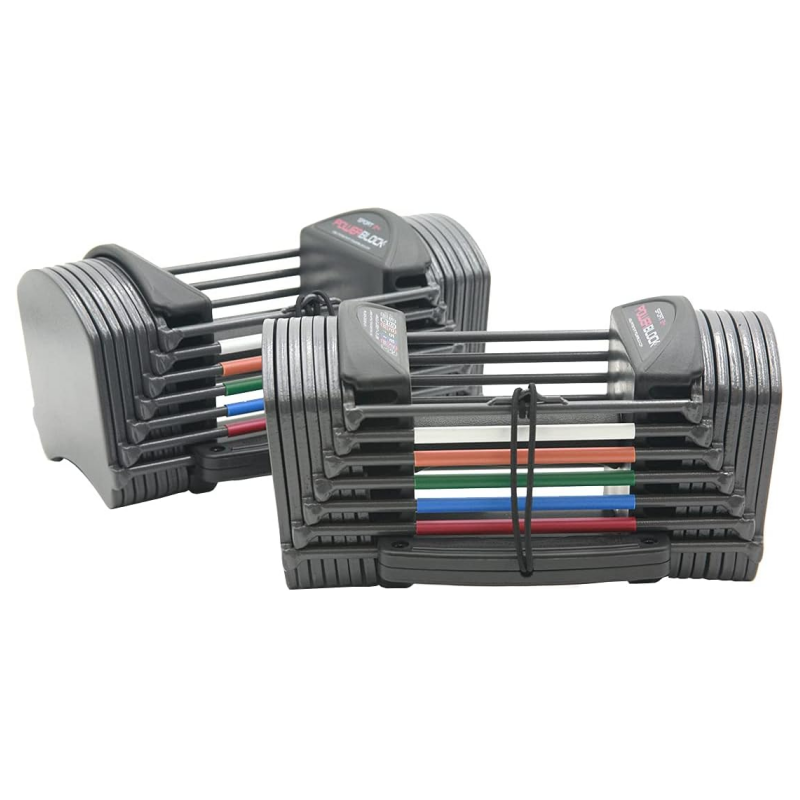 PowerBlock Sport 24 Adjustable Dumbbells, Sold in Pairs, 3-24 lb. Dumbbells, Durable Steel Build, Innovative At Home Workout Equipment, All-in-One Exercise Dumbbells, Strength Training Grey