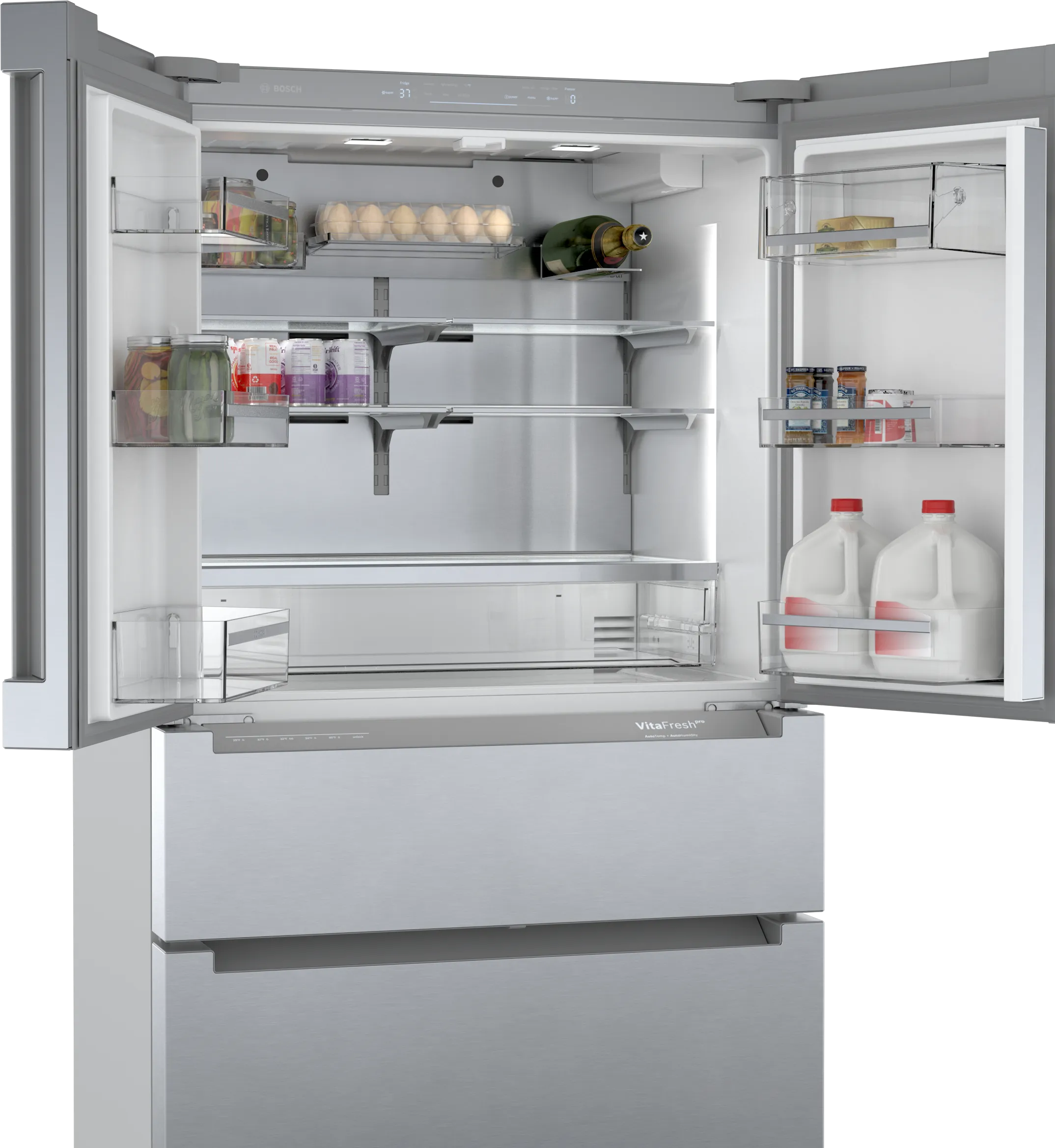 Bosch B36CL80ENS 800 Series French Door Bottom Mount Refrigerator 36'' Stainless steel (with anti-fingerprint)
