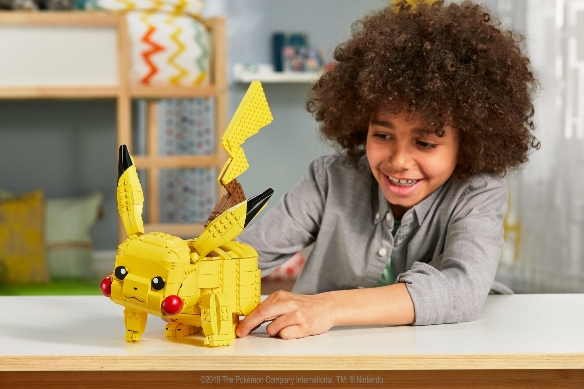 Mega construx- pokemon pikachu gigante, personaggio da assemblare da oltre 600 pezzi, 8+anni