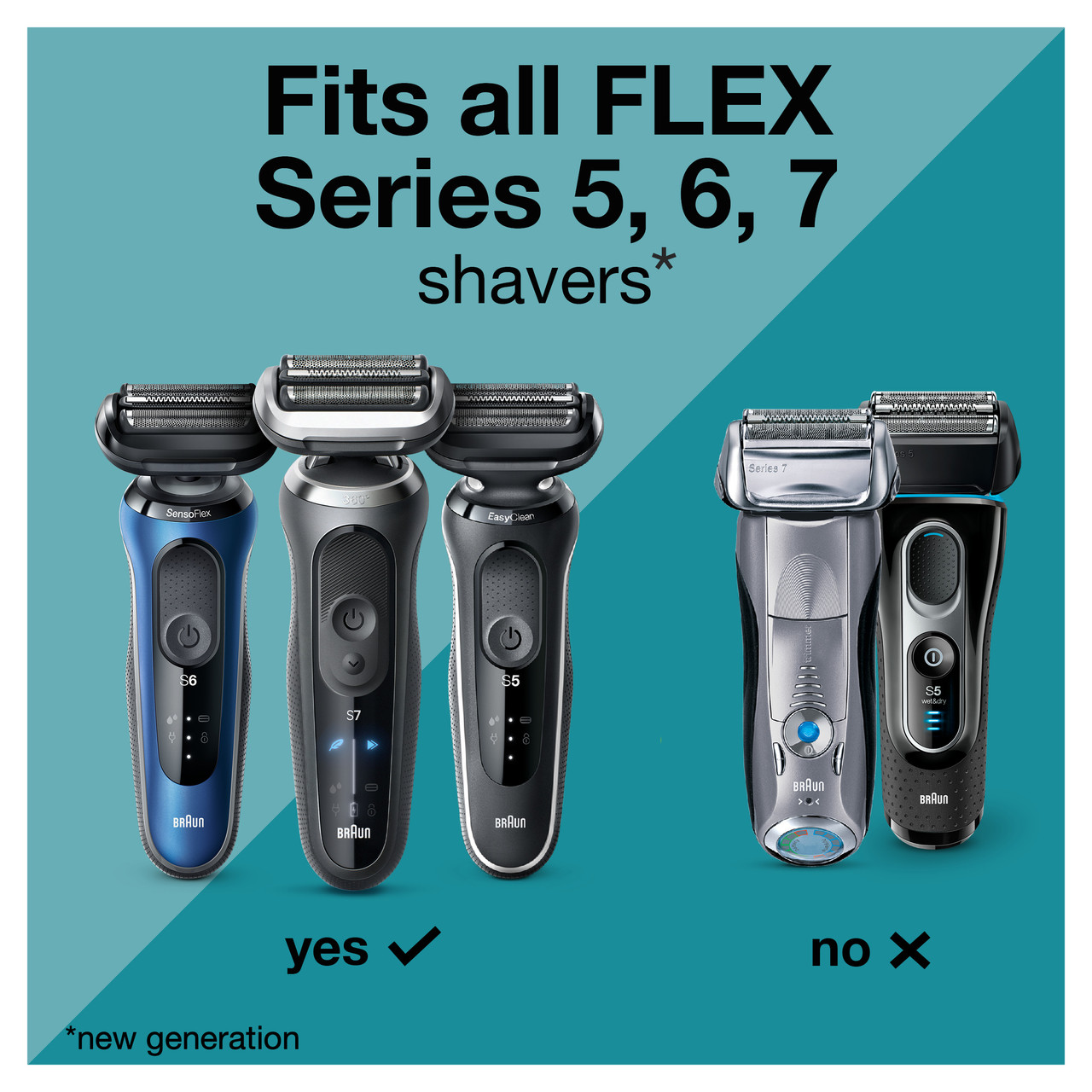 Braun 74s Electric Shaver Head Replacement, Compatible with Series 7 Shavers