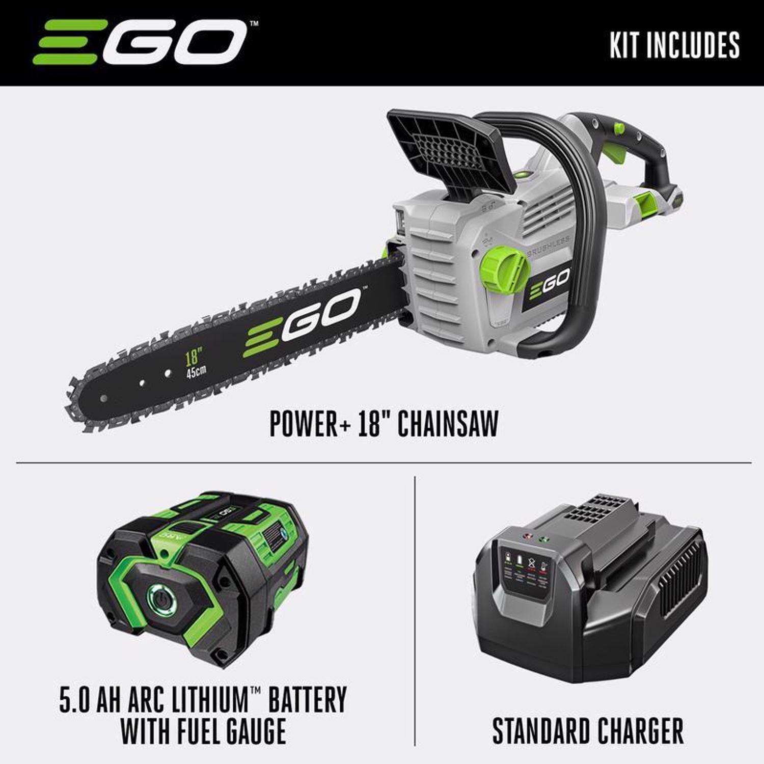 EGO Power+ CS1804 18 in. 56 V Battery Chainsaw Kit (Battery & Charger)