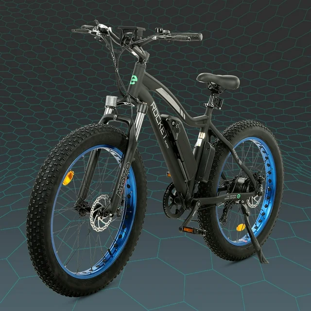 Ecotric 26 Inch Fat Tire Electric Bicycle Powerful 500 W Motor 36 V/12.5 Ah Removable Lithium Battery Beach Snow Shock Absorption Mountain for Adults