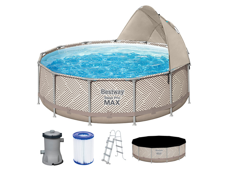 Bestway Power Steel Pool mit Filterpumpe und Überdachung