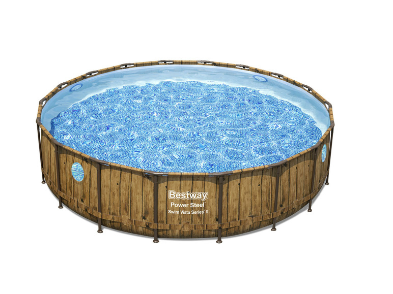 Bestway Power Steel™ Swim Vista Series™ Frame Pool Komplett-Set mit Filterpumpe, ca. Ø 549 x 122 cm