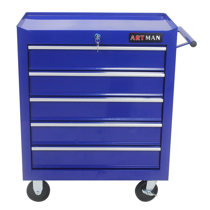 5 Drawer Rolling Tool Cart, Rolling Tool Box on Wheels, Lockable Home Repair Tool Storage Organizer, Mechanic Tool Box Cabinet, Garage