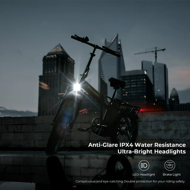 SOHAMO H3 Electric Bike for Adults 20 Fat Tire Folding Ebike, 750W Motor, 48V 15Ah Removable Battery, Front Suspension, Shimano 7 Speed Mountain Bike