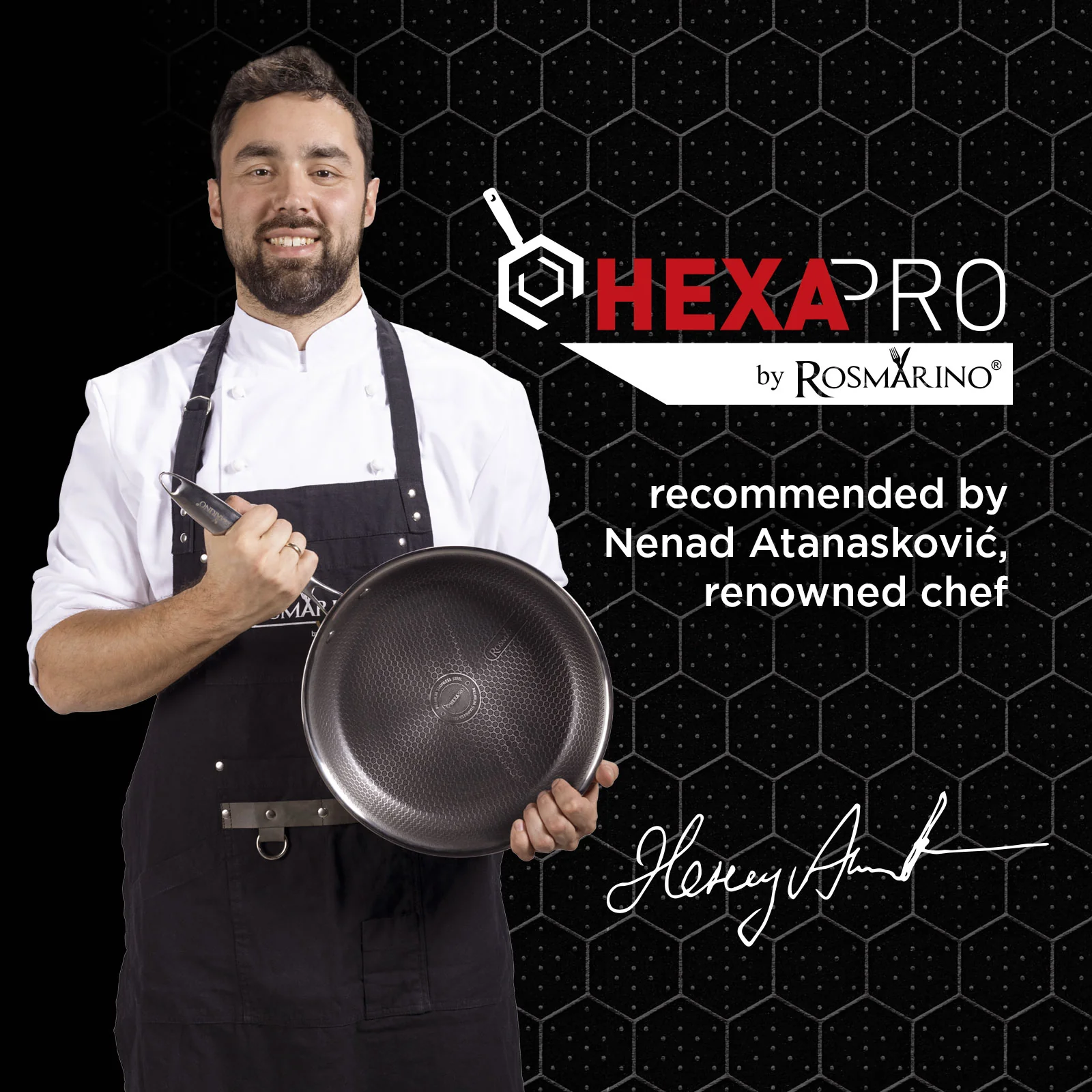Premium saute pan with lid Rosmarino HexaPro - 24 cm
