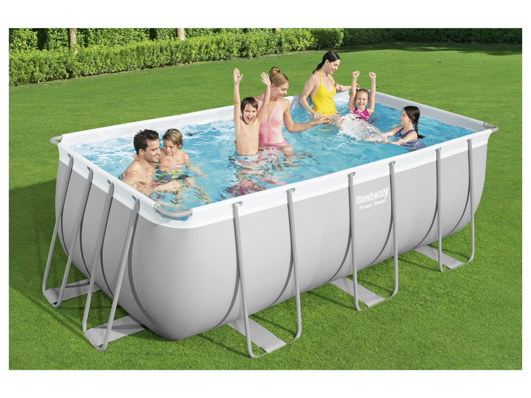 Bestway Power Steel™ Frame Pool-Set mit Filterpumpe, ca. L 412 x B 201 x L 122 cm