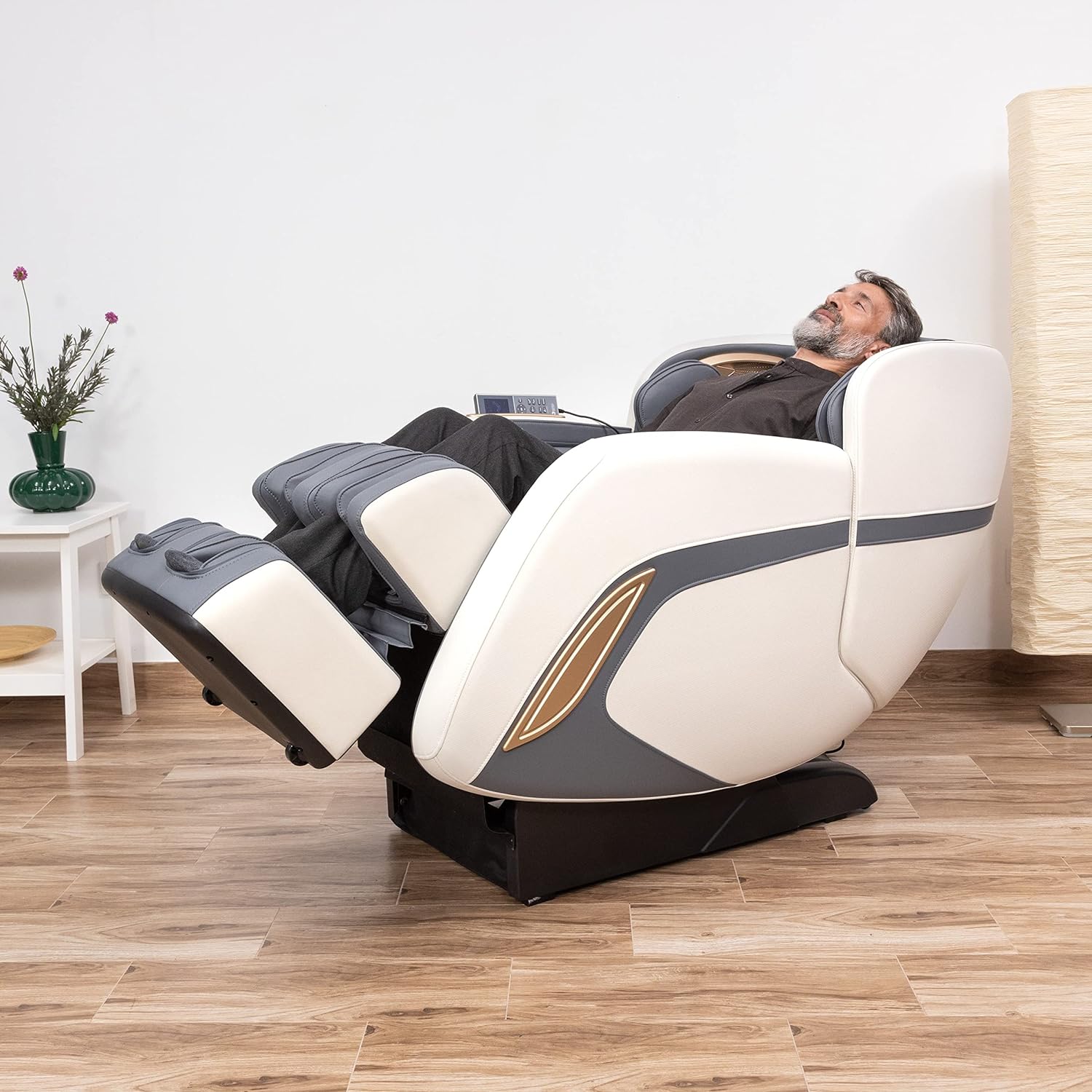 GLOBAL RELAX | KENSHO® Plus | Sillón Masaje Azul Grisaceo | 7 Programas | Presoterapia de Aire, Reflexoterapia de Pies, Termoterapia Espalda, Gravedad y Espacio Cero| Sonido Envolvente 3D | Bluetooth