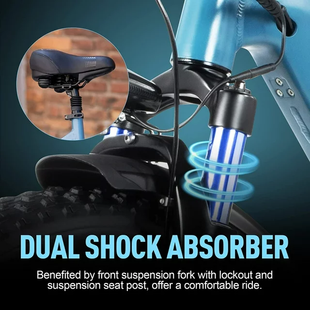 DYU 20 4.0 Fat Tire Electric Bike for Adults, 500W 48V 14AH, LG Battery, Shimano 7-Speed, Foldable E Bike