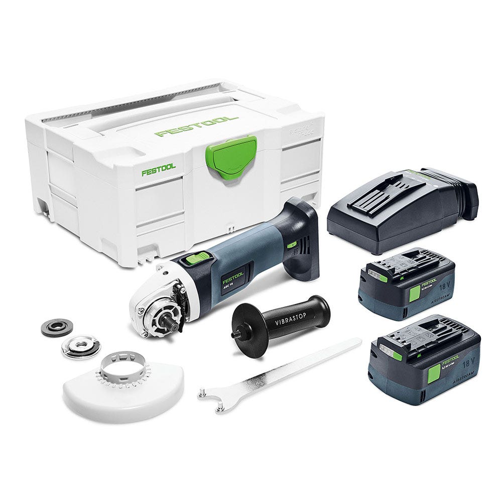 FESTOOL AGC 18V 125mm Brushless 2 x 5.2Ah Angle Grinder in Systainer Set 577031