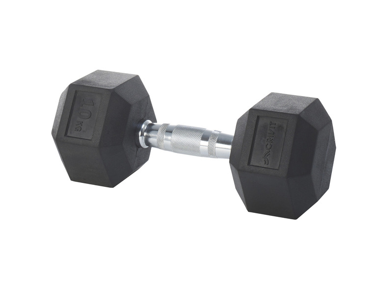 CRIVIT Hexagonhantel, 10 kg, mit gusseisernem Kern