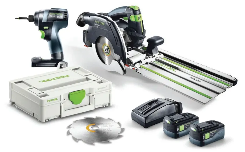 Festool Cordless Impact Driver & Track Saw Combo Kit with Guide Rail TID 18 + HKC 55 + FSK 250 577119