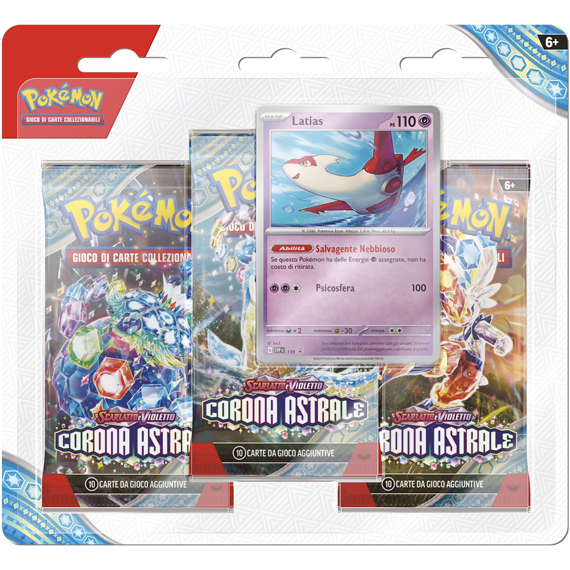 Pokemon sv7 scarlatto e violetto corona astrale 3 pack blister assortito