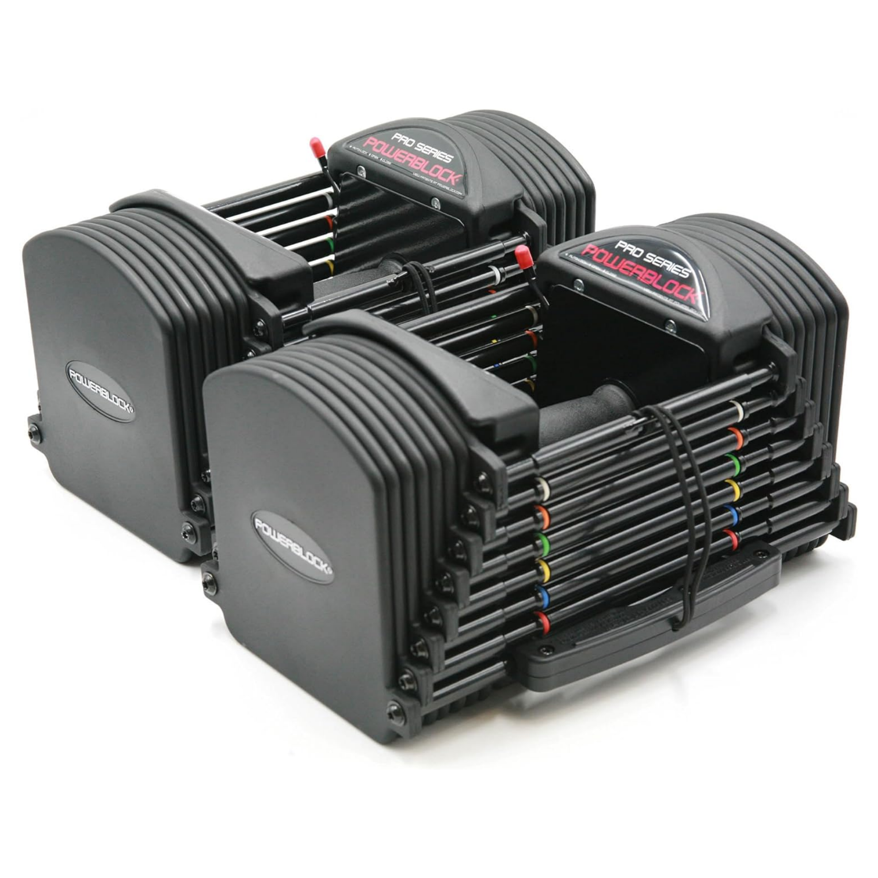 PowerBlock Pro 50 Adjustable Dumbbells, Sold in Pairs, 5-50 lb. Dumbbells, Durable Steel Build, Innovative Workout Equipment, All-in-One Dumbbells