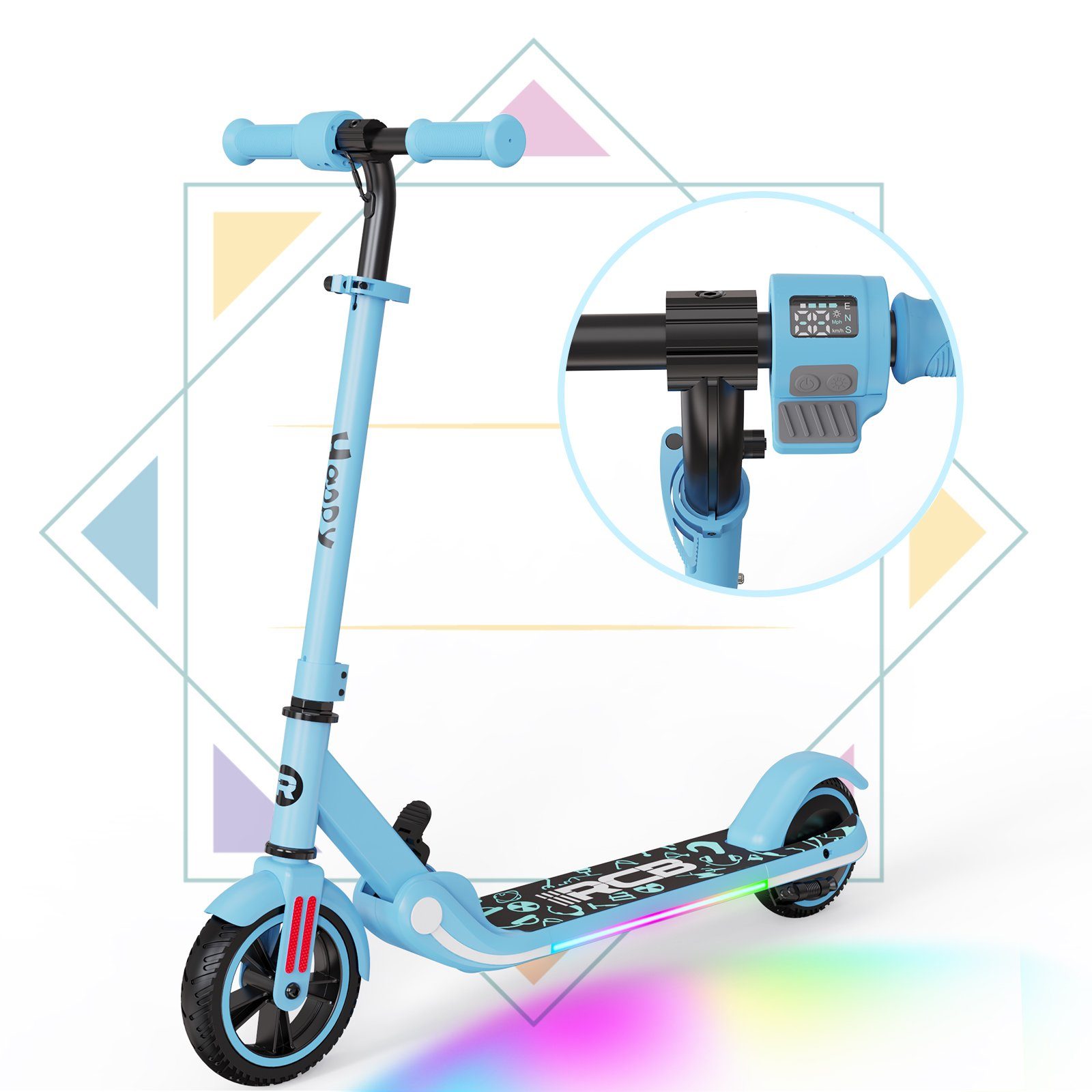 RCB mini scooter, children's scooter, foldable children's scooter 150W 16km/h