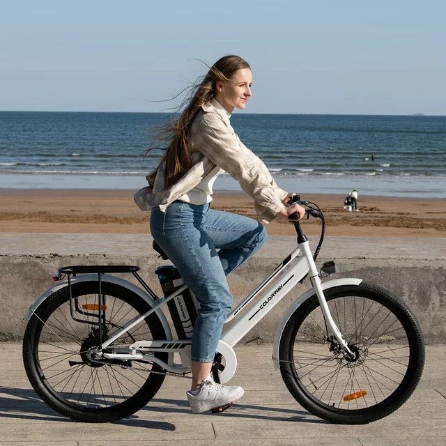 COLORWAY 26 Electric Bike for Woman, 500W Powerful Motor, 36V 12AH Removable Battery E Bike, , Max. Speed 19.9MPH Electric Bicycle
