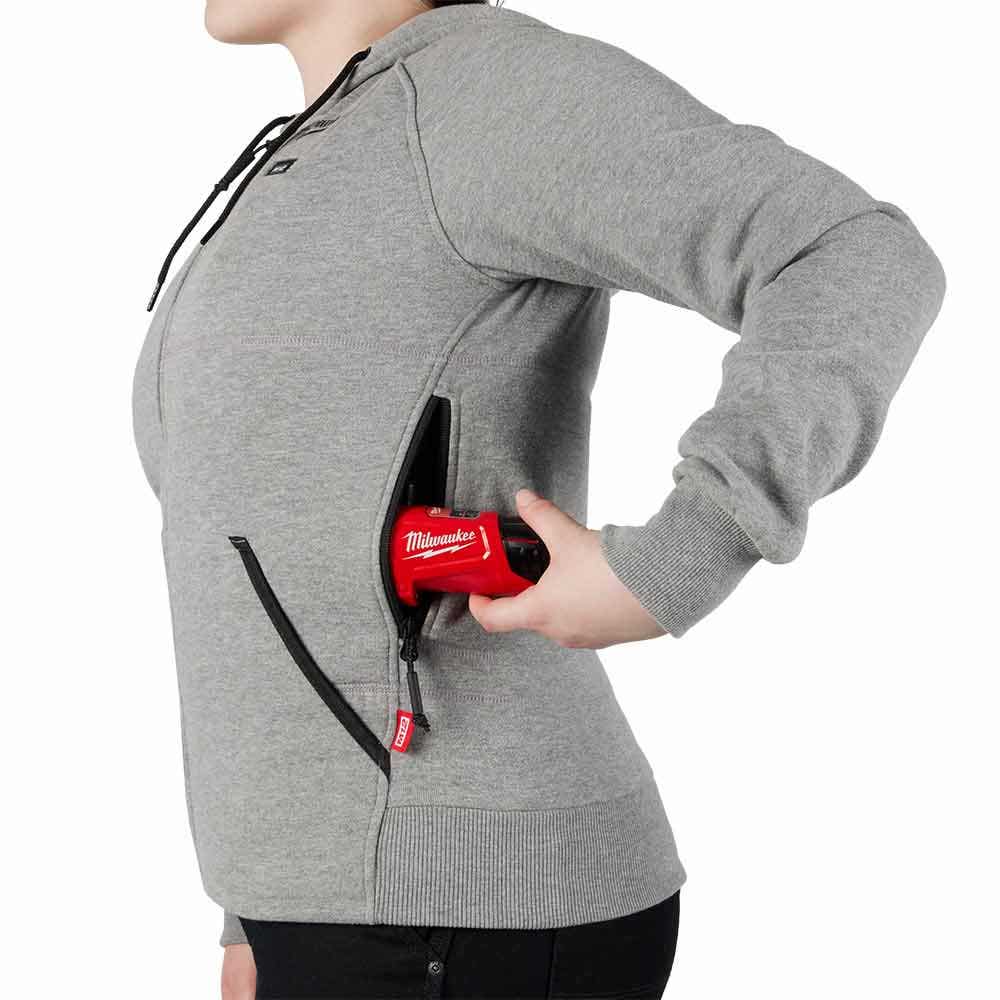 MILWAUKEE 12V Women's Heated Hoodie Grey Skin M12HHWGREY10