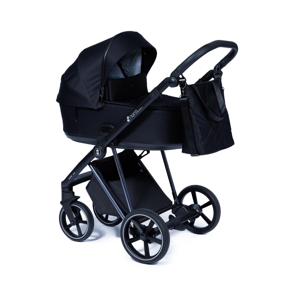 Nordbaby Active Lux Stroller Set Black Ink, Chrome Frame