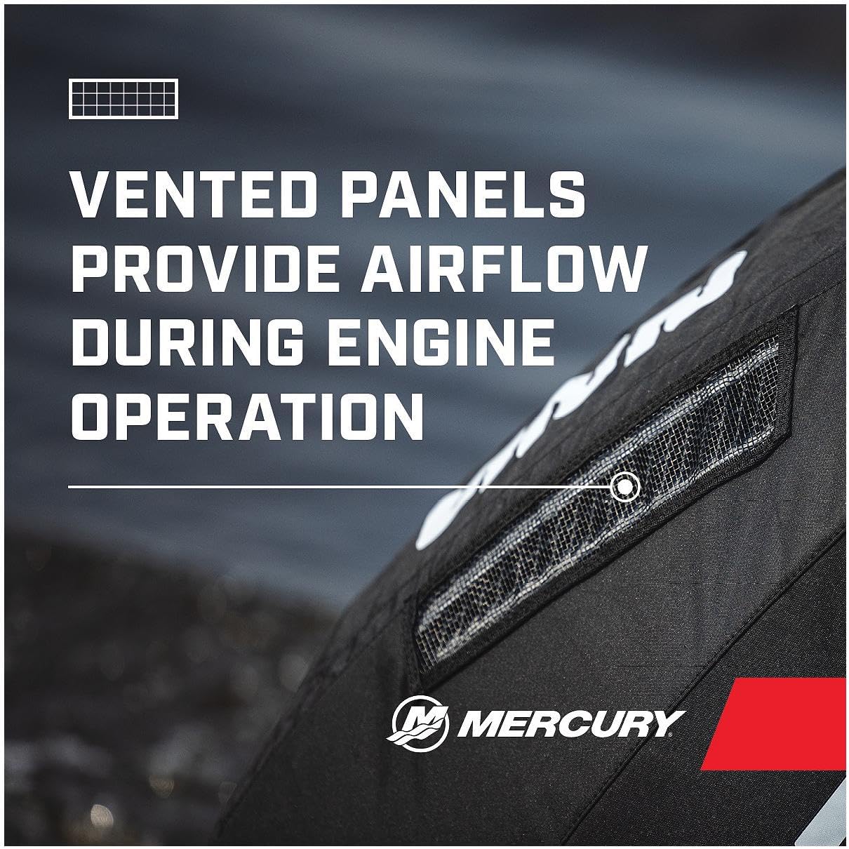 MERCURY Marine Vented Outboard Engine Splash Cover, Black or White, 40-600hp