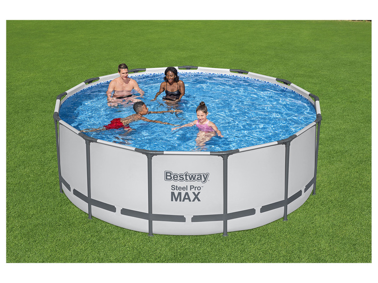 Bestway Steel ProMAX Stahlrahmenpool-Set mit Filterpumpe