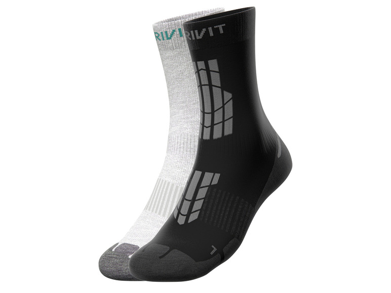 CRIVIT Damen Outdoorsocken, 2 Paar, mit SmartStep-Fußbett