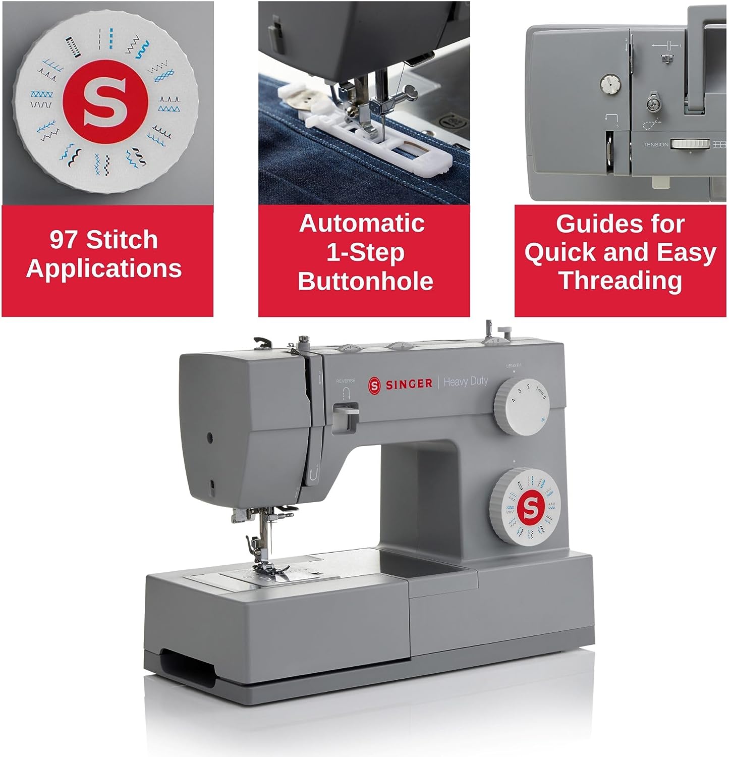 Singer Heavy Duty 4423 Sewing Machine, grey