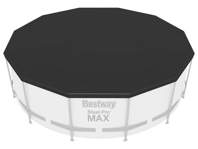 Bestway PVC-Abdeckplane, schwarz, für runde Pools
