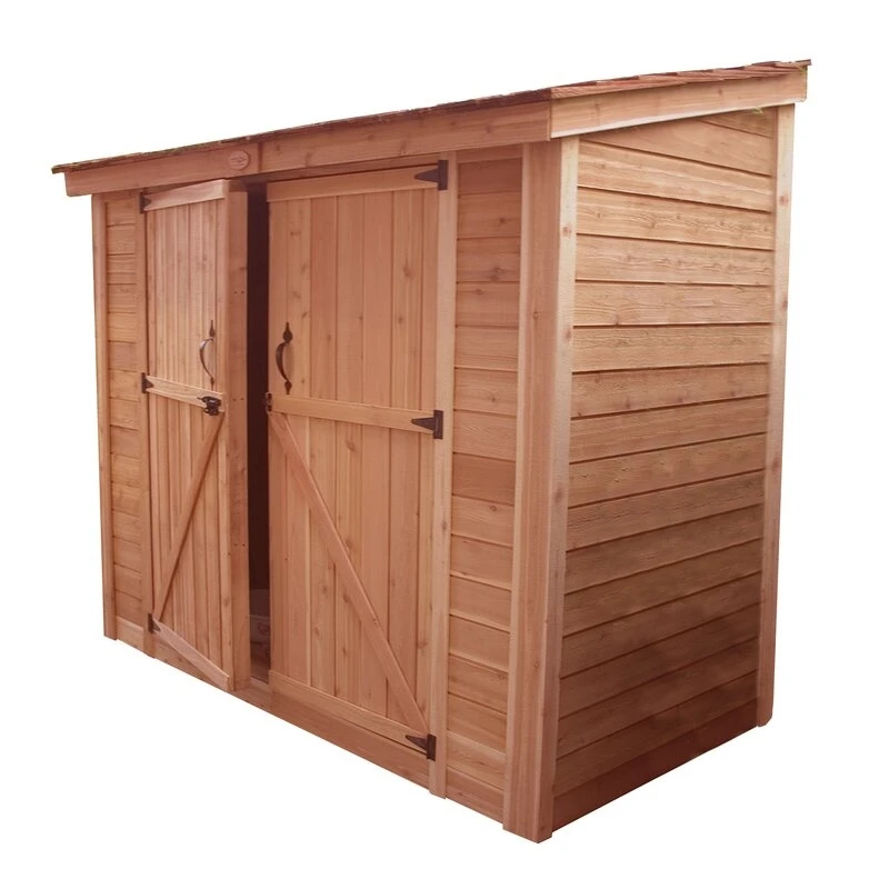 SpaceSaver 8 ft. W x 4 ft. D Solid Wood Lean-To Tool Shed