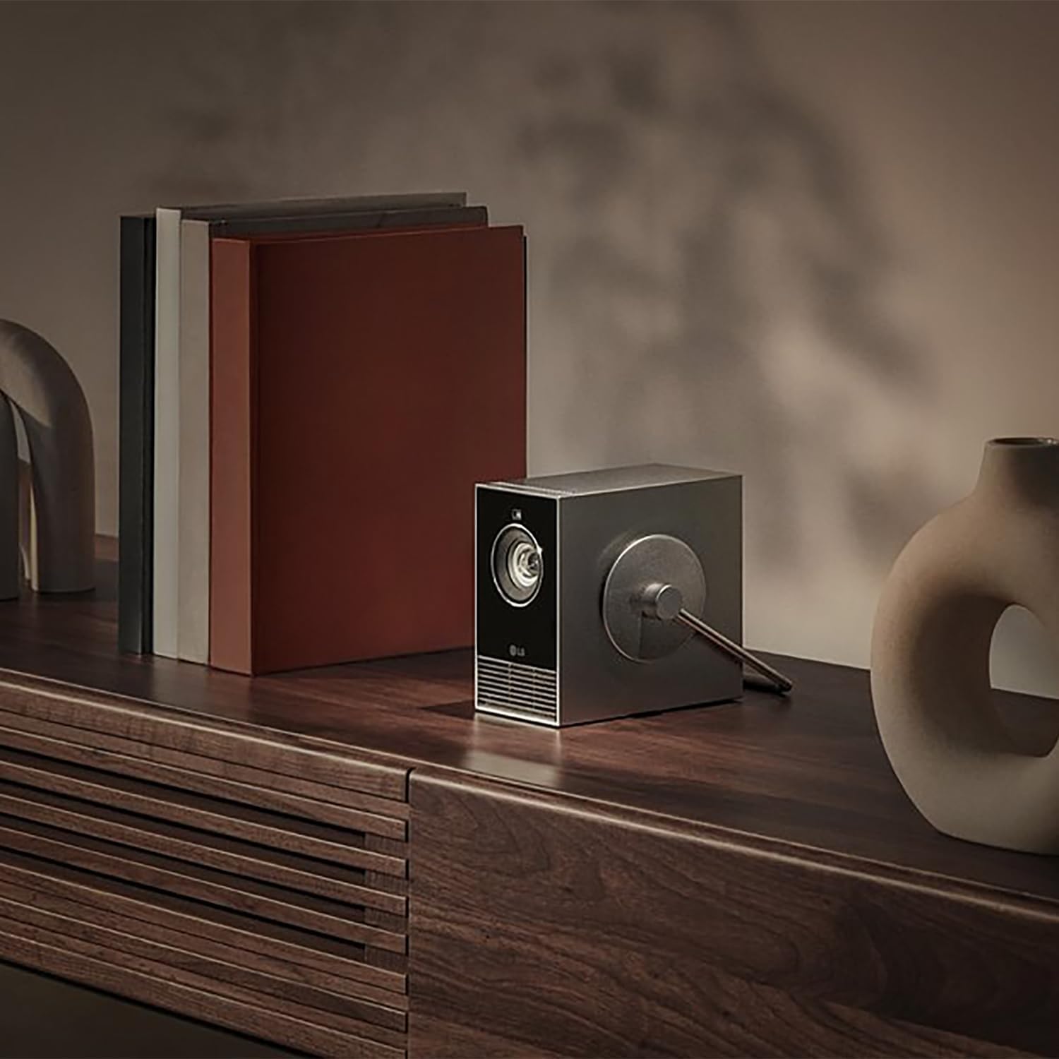 LG Electronics HU710PB CineBeam Q Laser Compact 4K UHD Projector. up to 120 Inches. 500 Lumens. Auto Image Setting. HDMI 2.1. USB-C. webOS 6.0. LG ThinQ