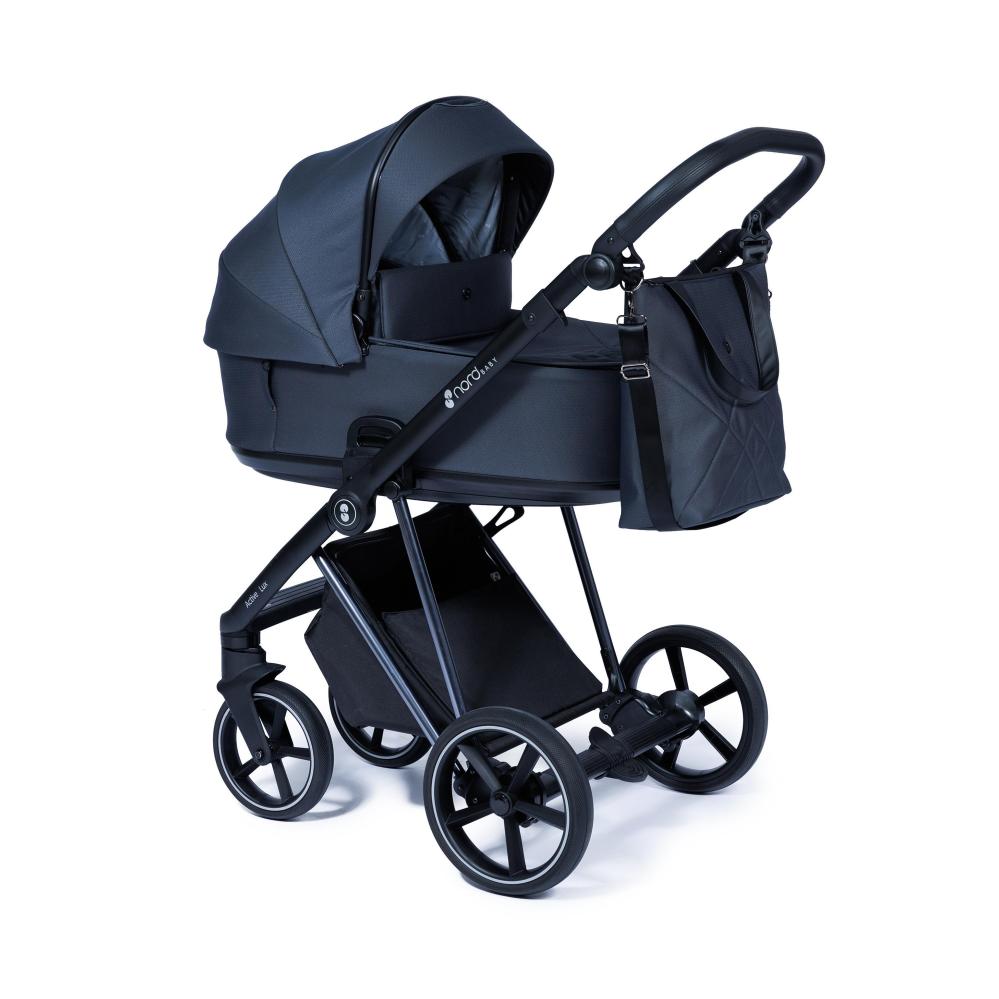 Nordbaby Active Lux stroller set slate gray, chrome frame