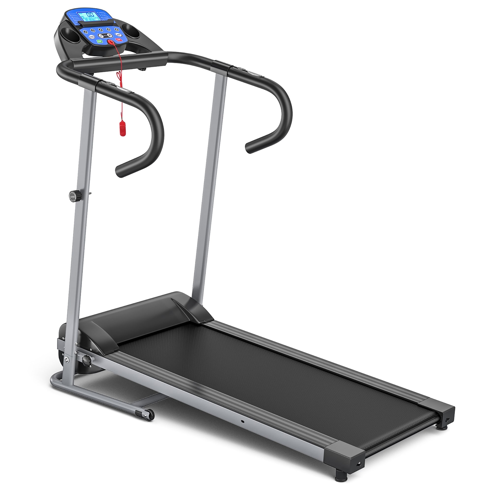 Goplus 1100W Folding Treadmill Electric Support Motorized Power