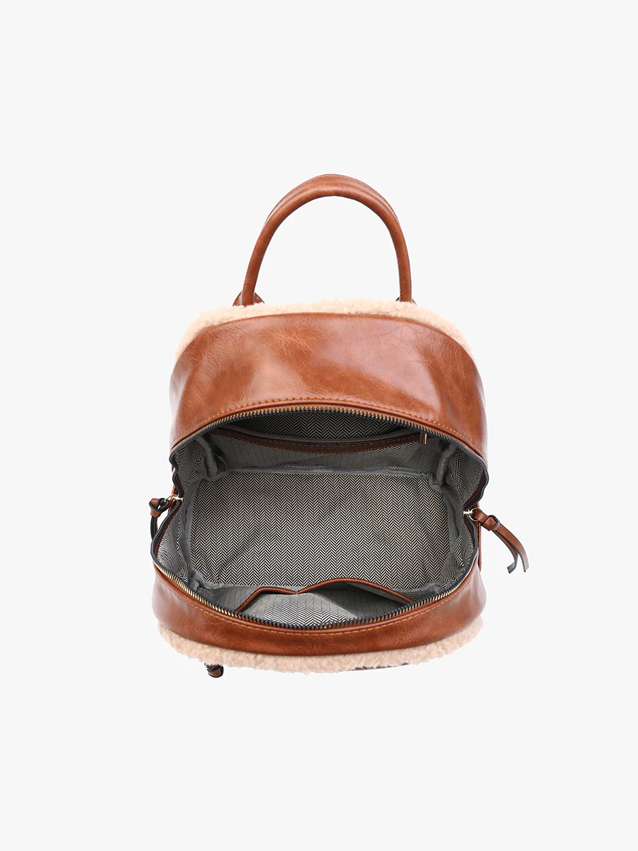 Bria Vegan Sherpa Trim Backpack