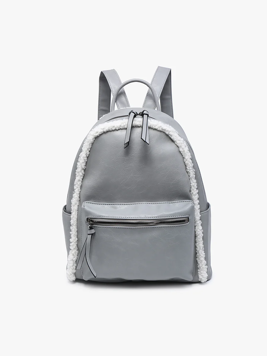 Bria Vegan Sherpa Trim Backpack