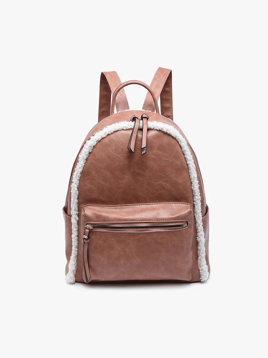 Bria Vegan Sherpa Trim Backpack