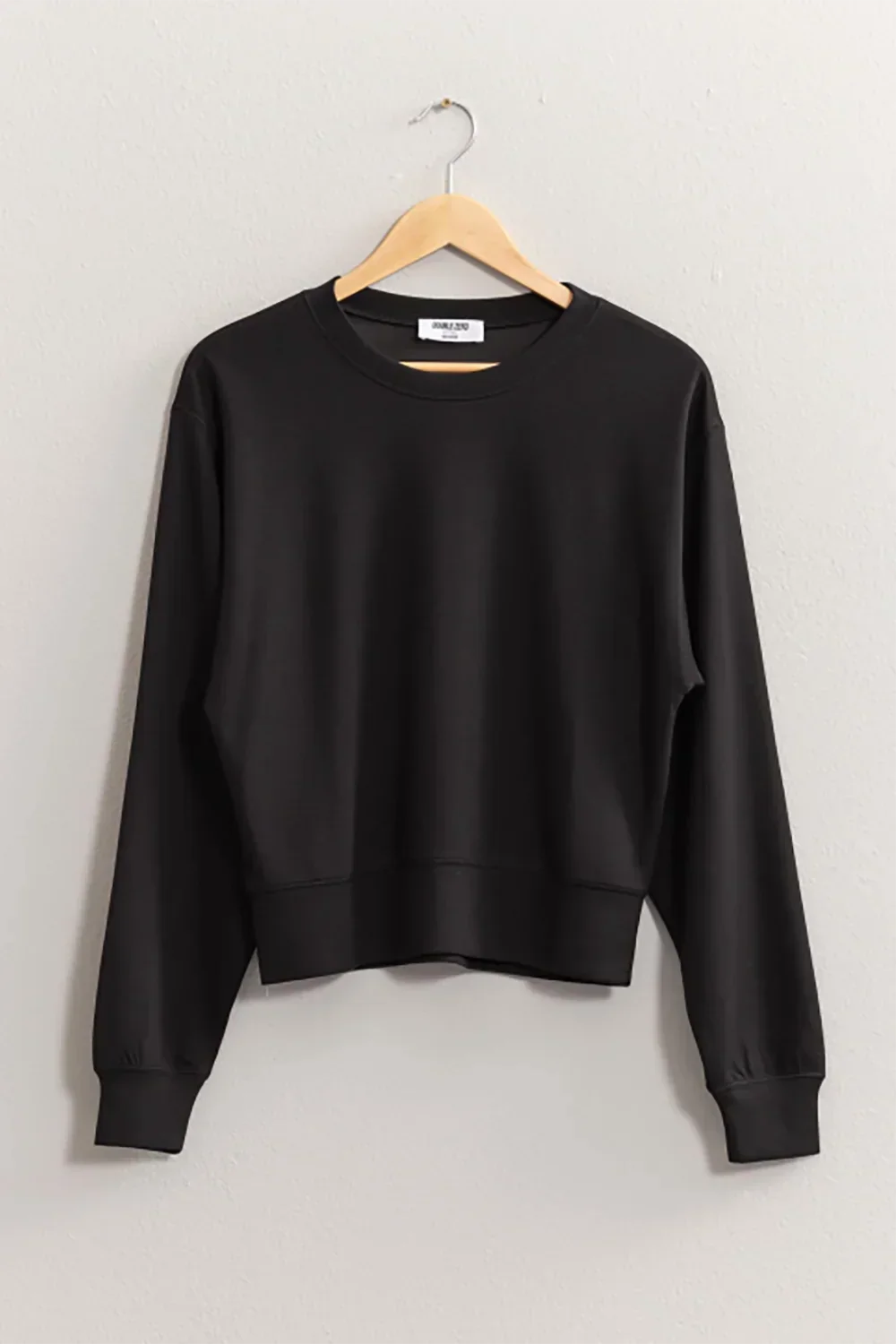 Basic Demi Classic Crewneck Long Sleeve Essential Layering Scuba Sweatshirt