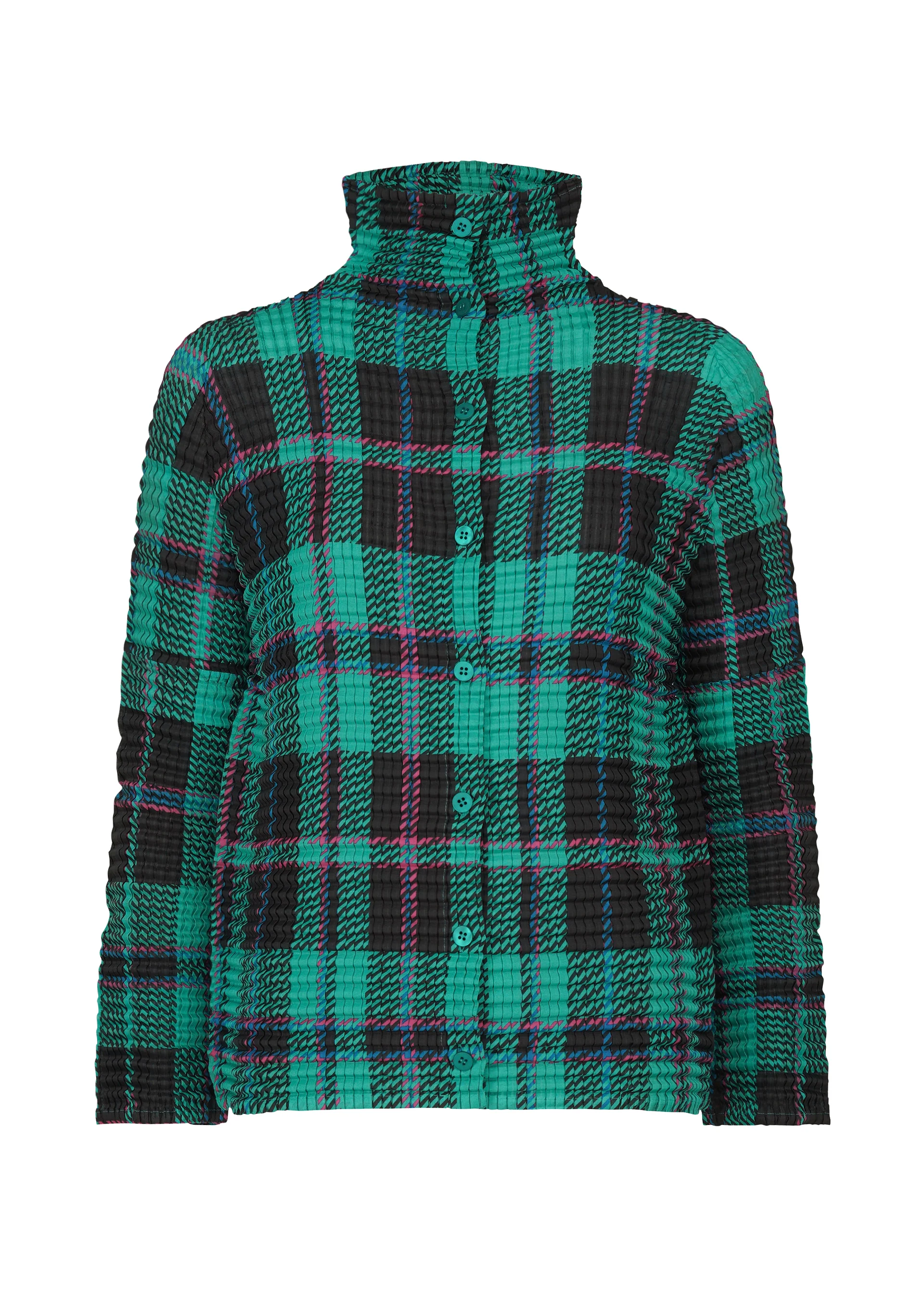 TARTAN CHECK PLEATS SHIRT