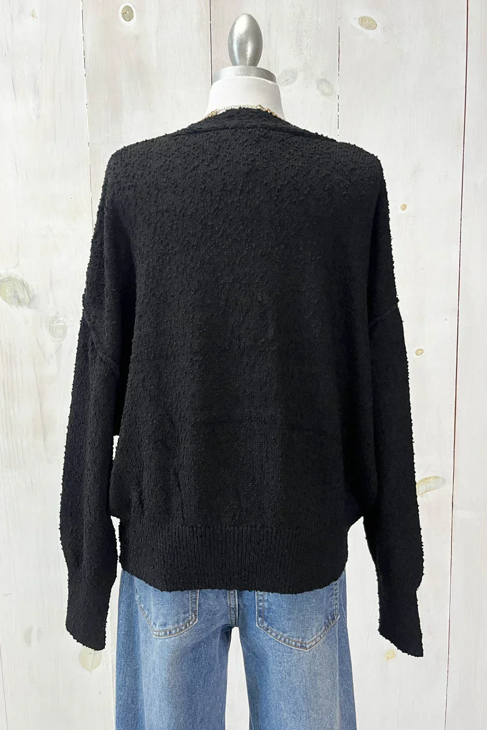 Soft Textured Button Front V-Neck Long Sleeve Cozy Boutique Fashion Cardigan Sweater