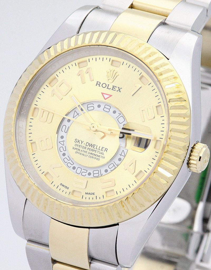 Replica Rolex Sky-Dweller 42mm Gold Dial 326938