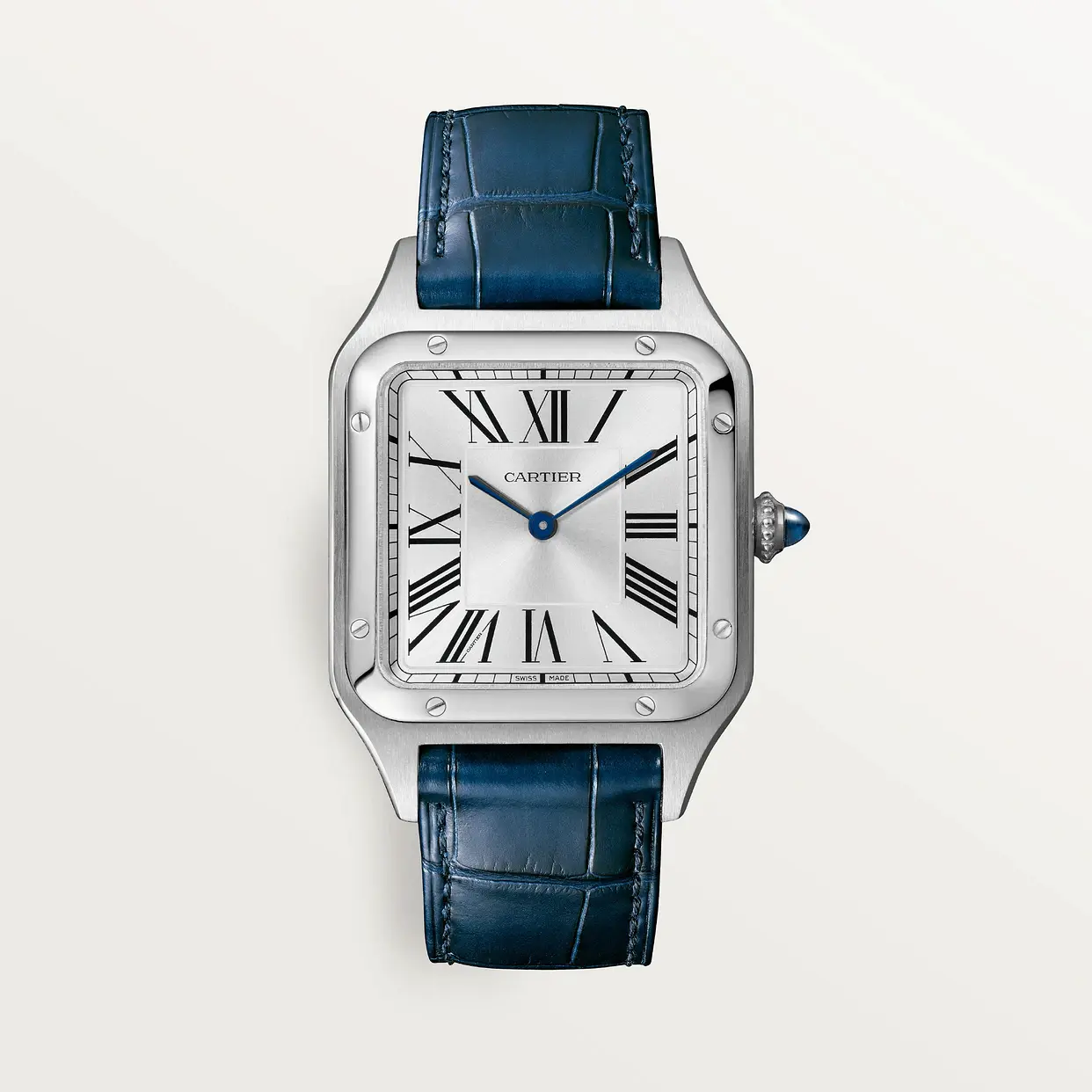 CARTIER SANTOS-DUMONT Large Model Blue Strap WSSA0022