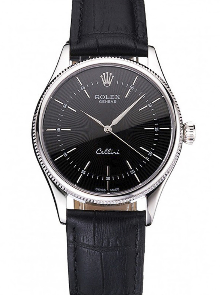 Super clone Rolex Cellini 38mm Black Dial REP016809