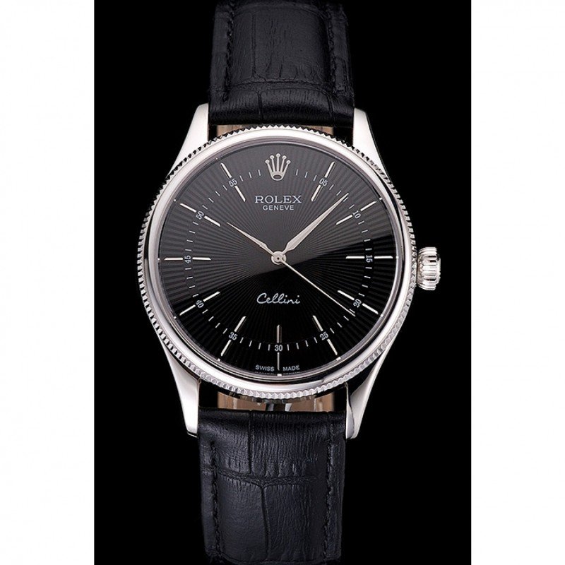 Super clone Rolex Cellini 38mm Black Dial REP016809
