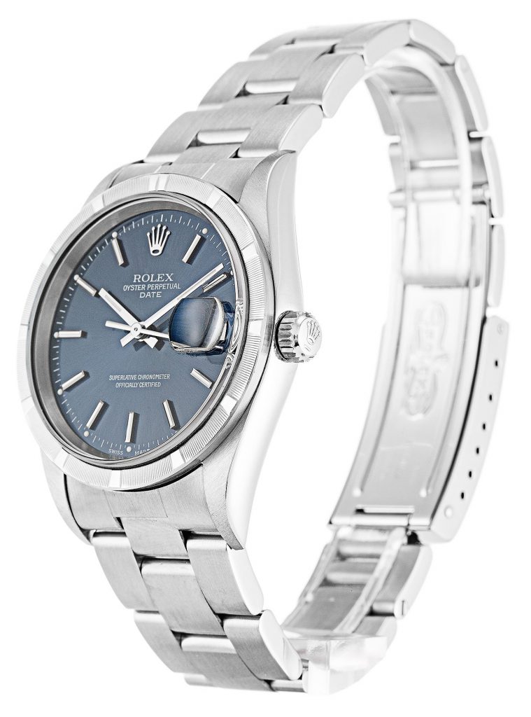 Replica Rolex Oyster Perpetual Date 34mm Blue Dial 15210