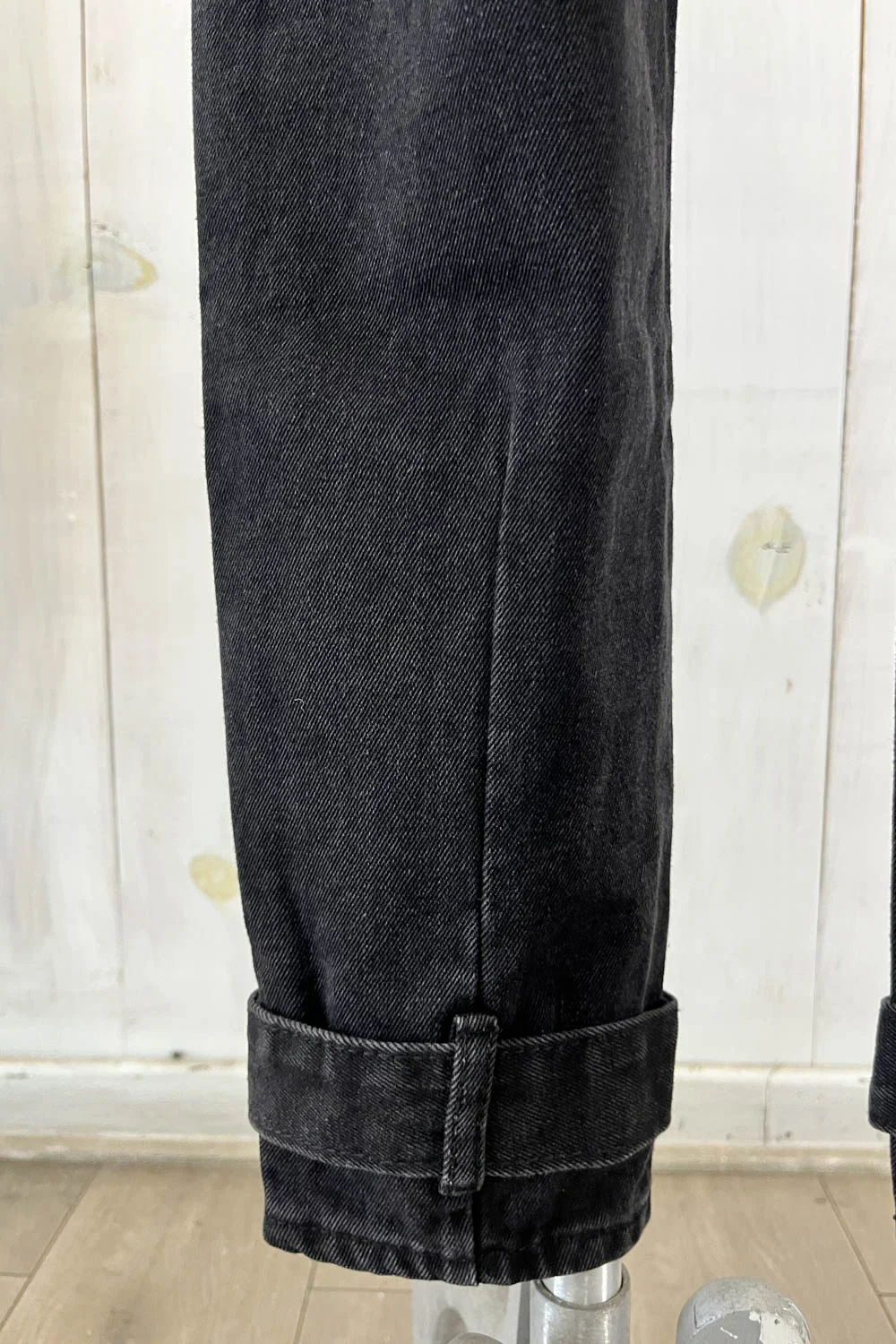 High Waist Jeans with Buckle Hem Detail Trendy Boutique Denim Pants