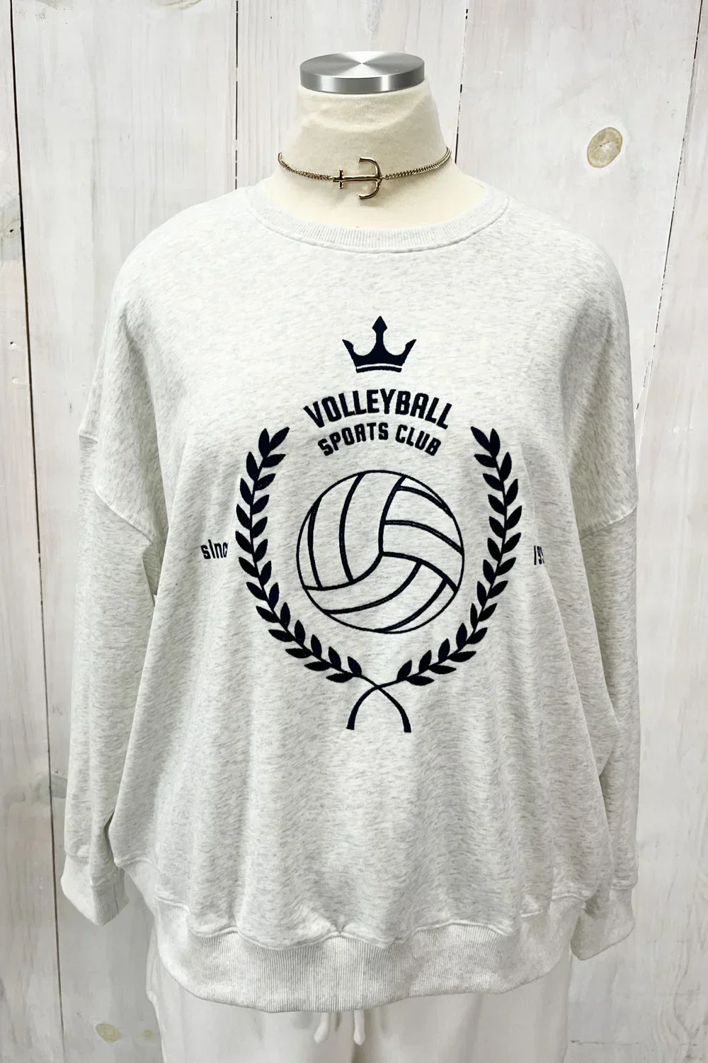 Plus Size Volleyball Sports Club Vintage Athletic Graphic Pullover Sweatshirt