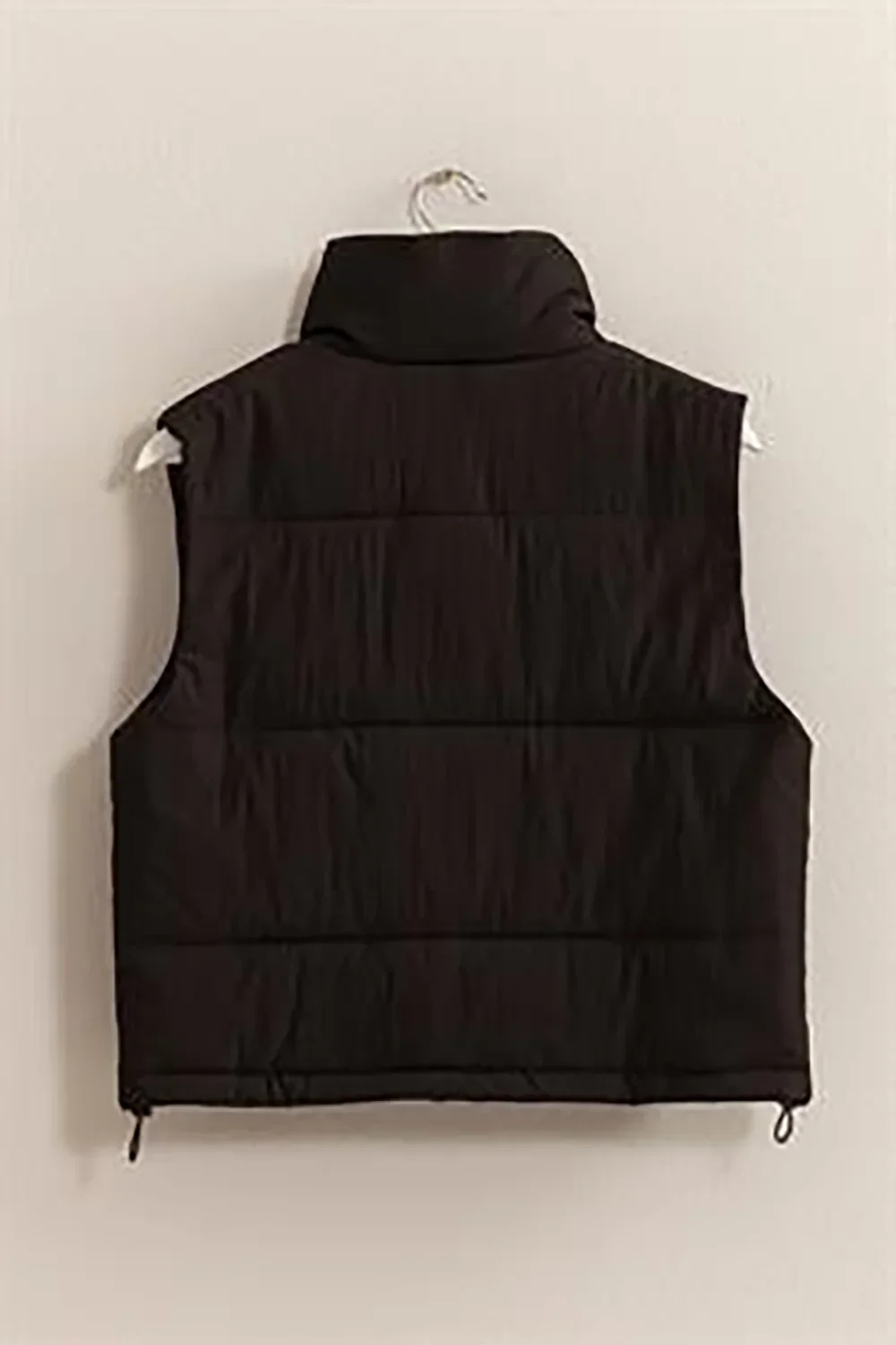 Lightweight Side Drawstring Front Pocket Neutral Puffer Quilted Vest