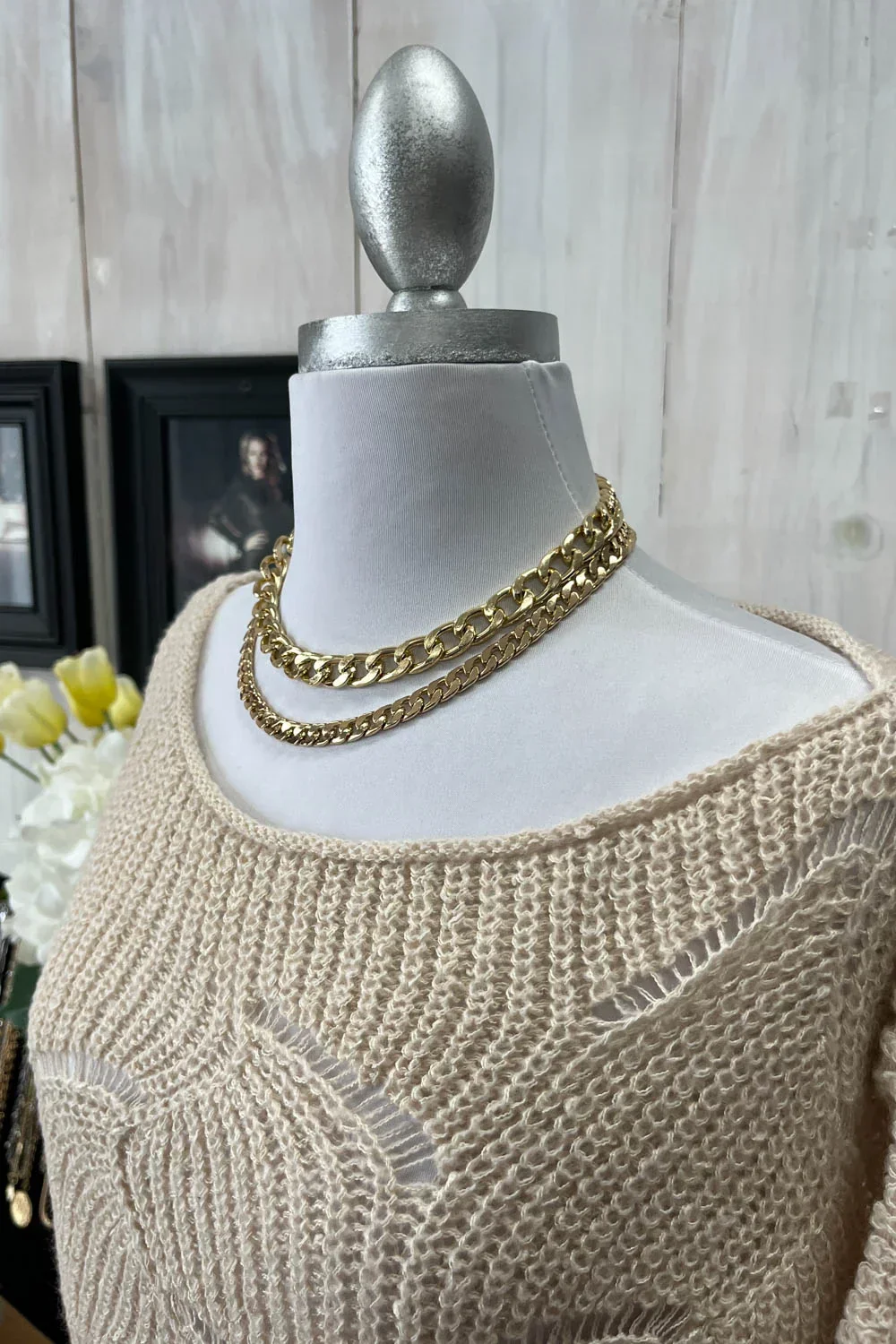 Cable Knit Boat Neck Oversized Pullover Cozy Sweater