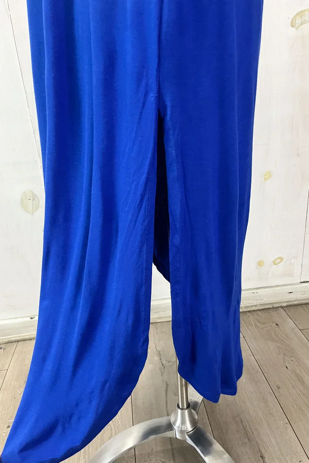 Plus Size Off Shoulder Side Slit Ruffle Jersey Maxi Dress